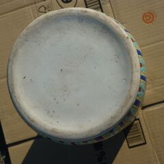 中古 USED 傘立て 陶器 花柄 花模様 綺麗 玄関 収納 丸型 寸胴 お洒落 ヨーロッパ 手造り ハンドメイド ハンドペイント カントリー 輸入 エレガント アンティーク調の画像