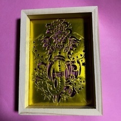 切り絵『ガネーシャ風』写真立て（タの画像