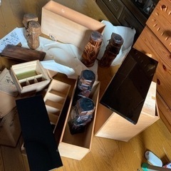木の置物　木の箱まとめの画像