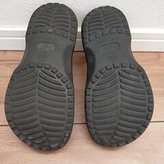 19cm♡クロックス風 サンダル 取外し可のラインストーンリボンの飾り付きの画像