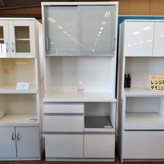 【愛品倶楽部柏店】KEYUCA/高橋木工所 2枚スライド扉キッチンボード フローラⅢ90オープン