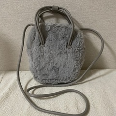 2way ファーバッグ　グレー　しまむら