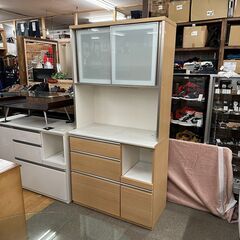 【リサイクル市場エコ伊川谷】NITORI キッチンボード アルミナ 100KB NA 食器棚 【取りに来られる方限定】【軽バン1時間貸出無料】