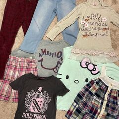 140　女の子用　半袖　長袖　ズボン　スカート　ショートパンツ　ワンピース　まとめて色々の画像