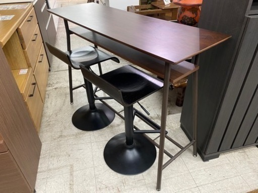 【愛品館 江戸川店 ダイニングセット】NITORI（ニトリ）カウンターテーブル3点セット ID:159-019319-007