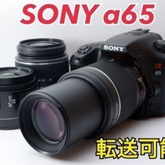 ★SONY α65★S数少●トリプルレンズ●スマホ転送●RM-VPR1付き  1ヶ月動作補償あり！ 安心のゆうパック代引き発送！ 送料、代引き手数料無料！