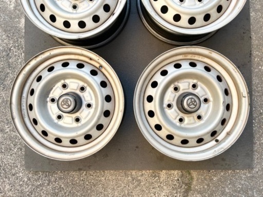 H1229-1)100系ハイエース！5.5J-15+29 139.7/6H中古4本セット！旧車スチール4本セット！希少サイズ！