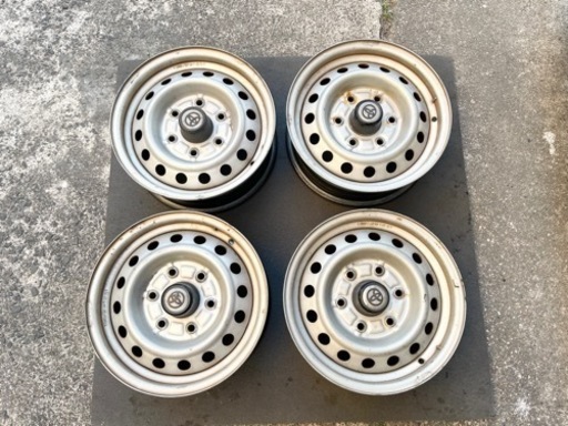 H1229-1)100系ハイエース！5.5J-15+29 139.7/6H中古4本セット！旧車スチール4本セット！希少サイズ！