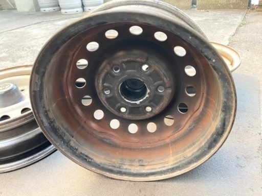 H1229-1)100系ハイエース！5.5J-15+29 139.7/6H中古4本セット！旧車スチール4本セット！希少サイズ！
