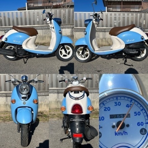 ビーノ低燃費4スト.走行少ない☆バッテリー・セルモーター・シートなど新品交換☆キャブレーターオーバーホールで快調！！