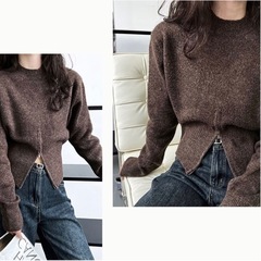 【ほぼ新品】ジップアップニット レディース