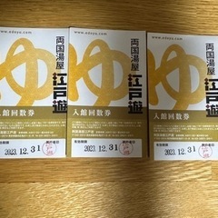 ！！急募！！2023年12月31日期限の江戸遊回数券