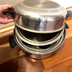 アムウェイ　クィーン　シチューパンセット　両手鍋　蒸し器　Amway Queen　ステンレスの画像