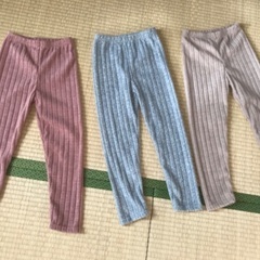 未使用3本セット・秋冬用起毛ストレッチパンツ120cm