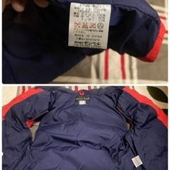 mont-bell モンベル ダウンベスト 赤 子供用130サイズ 使用感少ないの画像