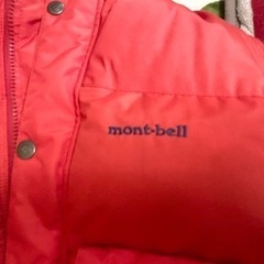 mont-bell モンベル ダウンベスト 赤 子供用130サイズ 使用感少ないの画像