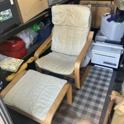 IKEA ポエングアームチェア　足置きセット