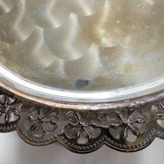 銀仕上げの大きめプレート　直径30cmの画像