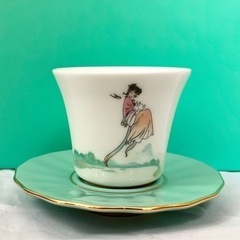 中国茶杯2脚セット　ソーサー付【未使用】の画像