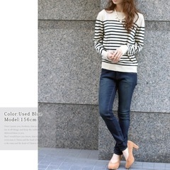 【ほぼ新品】70%OFF 裏起毛 スキニーデニム 着画ありの画像