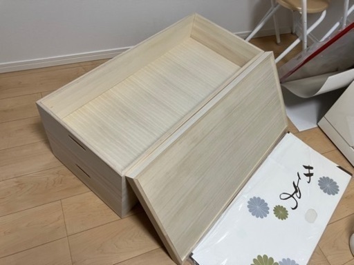 新品未使用桐タンス2段