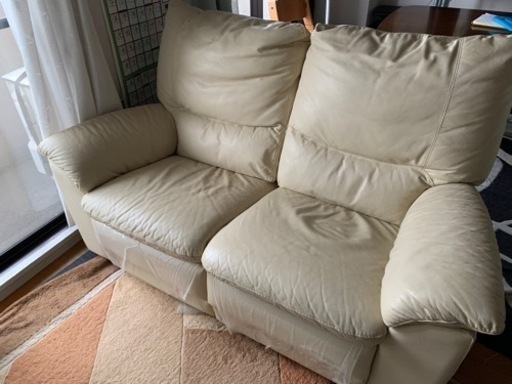 CALIA ITALIA 2Pリクライニングソファ　カステロ　ホワイト