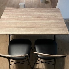 [幅110] ダイニングテーブルセット 4点/5点セット 選べる2タイプ 椅子 ベンチ コンパクト スチール脚 ヴィンテージ調 インダストリアルの画像