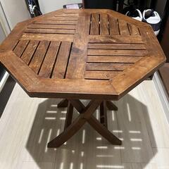 木製 サイドテーブル 折りたたみ可 ソファ ログハウス カフェ 小机 ウッドの画像
