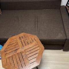 木製 サイドテーブル 折りたたみ可 ソファ ログハウス カフェ 小机 ウッドの画像
