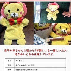 大切なぬいぐるみを探しています