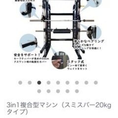 3in1複合型マシン（スミスバー20kgタイプ）　委託品の画像