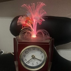 実働品 美品 骨董品　昭和レトロ ファイバーライト 置き時計 クォーツ アンティーク ビンテージ ヴィンテージ 希少品 マニア 回転式 JAPAN rainbowの画像