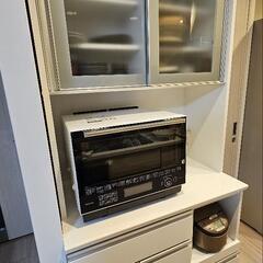 ニトリ　食器棚　キッチンボード(レジューム 90AG-S WH/90TL-R WH)の画像