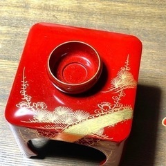 屠蘇器　菊華堂　孔雀屋利吉　堅地家具師　本朱　松竹梅の画像