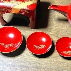 屠蘇器　菊華堂　孔雀屋利吉　堅地家具師　本朱　松竹梅の画像