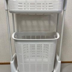 【受渡者決定】洗濯かご　リッチェル 2段バスケットN ホワイト