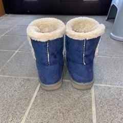 子供　ムートンブーツ　グレーネイビー　19センチの画像