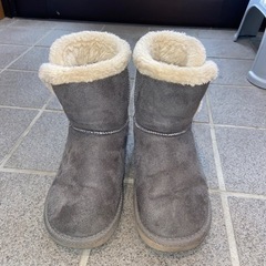 子供　ムートンブーツ　グレーネイビー　19センチの画像