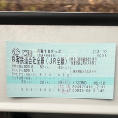 【3回分】青春18切符