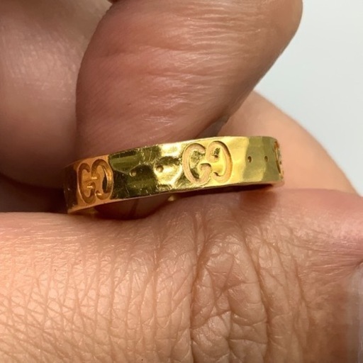 GUCCI グッチ　アイコンリング　ハンマーフィニッシュ　3.4g 約13号　18金