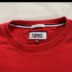 tommy jeans  トミージーンズ　ビッグロゴ　Tシャツ　赤　S レアの画像