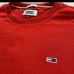 tommy jeans  トミージーンズ　ビッグロゴ　Tシャツ　赤　S レアの画像