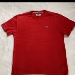 tommy jeans  トミージーンズ　ビッグロゴ　Tシャツ　赤　S レアの画像