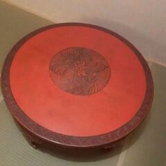 座卓　円卓　木彫り