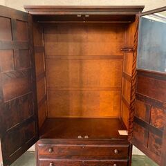 北海道民芸家具 ワードローブ クローゼット たんす 洋服箪笥 引き出し収納 和モダン 天然木 古民家 和家具 和室の画像