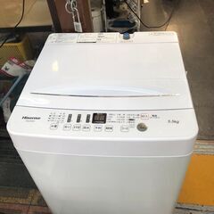 ☆中古￥8,000！Hisense　5.5kg洗濯機　家電　2021年製　HW-E5503型　幅54㎝ｘ奥行54㎝ｘ高さ88㎝　【BK454】