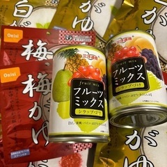 白がゆ、梅がゆ、缶詰です。（お話中）