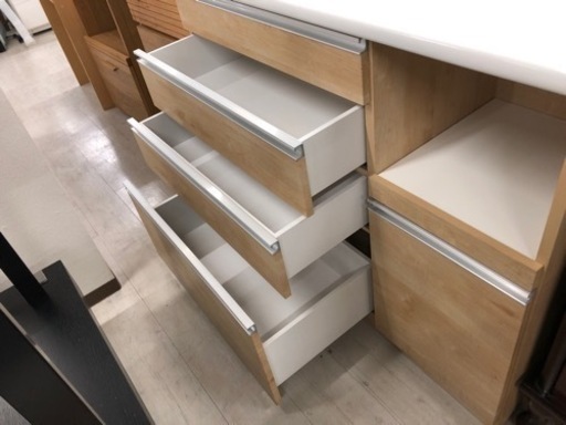 古賀家具 キッチンカウンター ナチュラル×ホワイト【トレファク堺福田店】