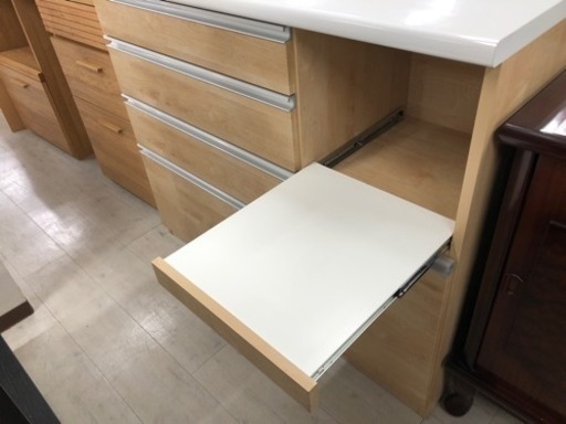 古賀家具 キッチンカウンター ナチュラル×ホワイト【トレファク堺福田店】