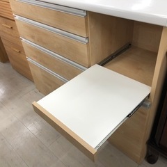 古賀家具 キッチンカウンター ナチュラル×ホワイト【トレファク堺福田店】の画像